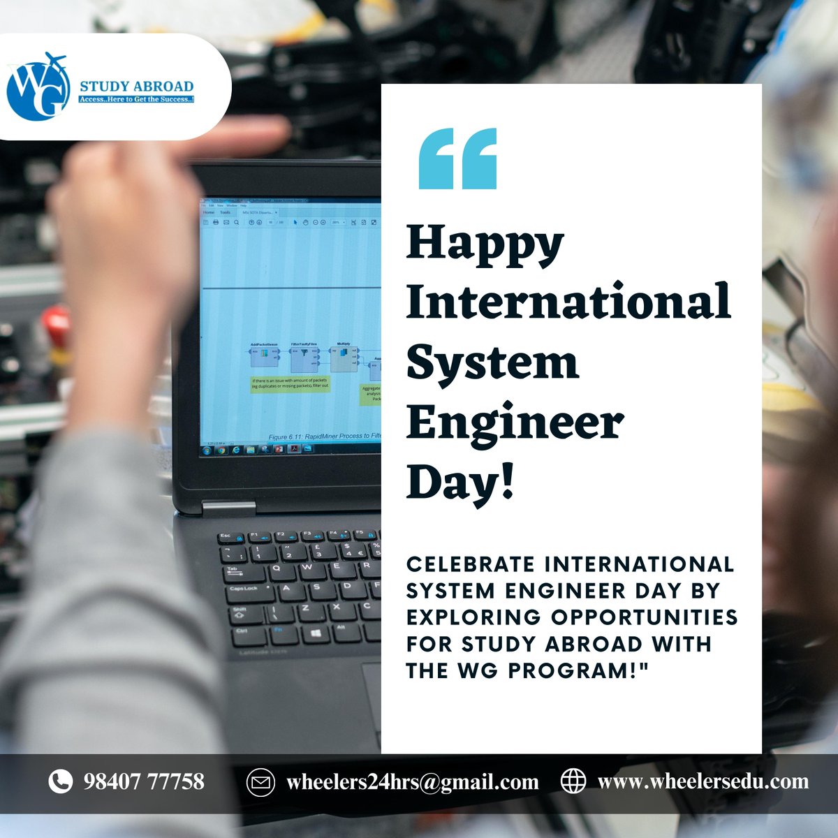 'Empower system engineers worldwide with our WG Study Abroad Program, fostering global collaboration, cultural immersion, and innovation on International System Engineer Day.'#SysEngGlobalImpact #InnovateAcrossBorders #CulturalCollaboration #SystemEngineerDay #GlobalSkillsExchang