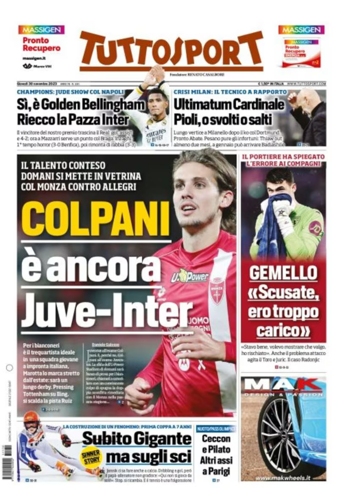 footballitalia's tweet photo. Thursday's Italian #Calcio headlines in English https://t.co/iRN3RBjABu #Napoli #FCIM #ACMilan #Juventus #ASRoma #Atalanta #Fiorentina #Lazio #SerieA #SerieATIM #RealMadridNapoli #RMANAP #BenficaInter #SLBFCIM #UCL #UEL #UECL https://t.co/69xLksKlc7