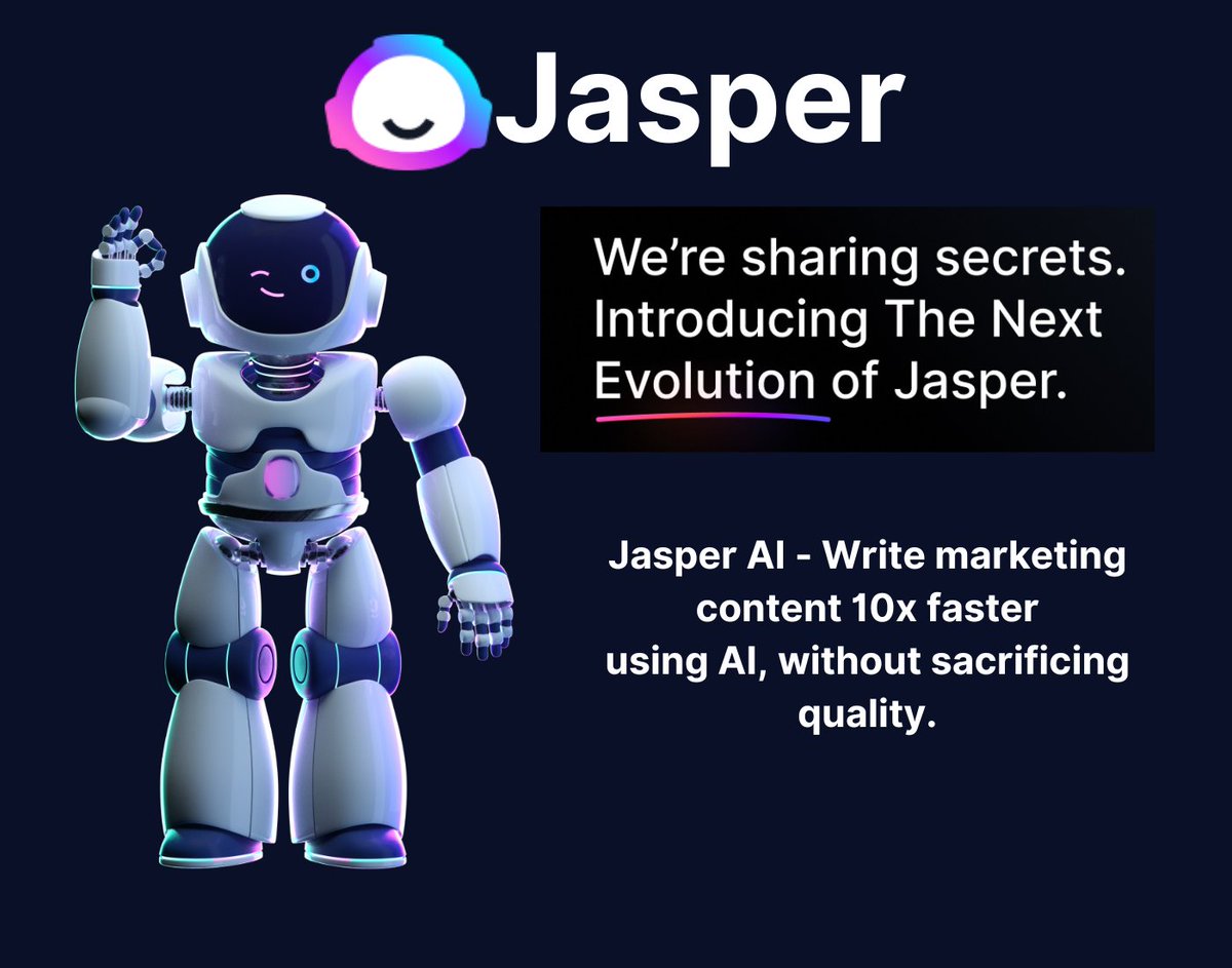 trade_2022's tweet photo. #ai #art #artificialintelligence #customart #jasperai
#copywriting #copywritingcoach #digitalagency #rytr
#copywritingmarketing #marketingagency #Seo #contentagency
Unleash the power of Jasper
AI for effortless content writing.
π https://t.co/6rPaaHSQY6 π https://t.co/vEe1Z5zSjn