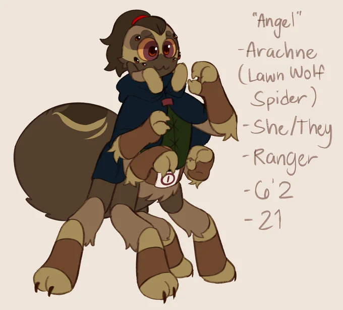 hi look at my dnd oc and their beautiful lesbian spider family 