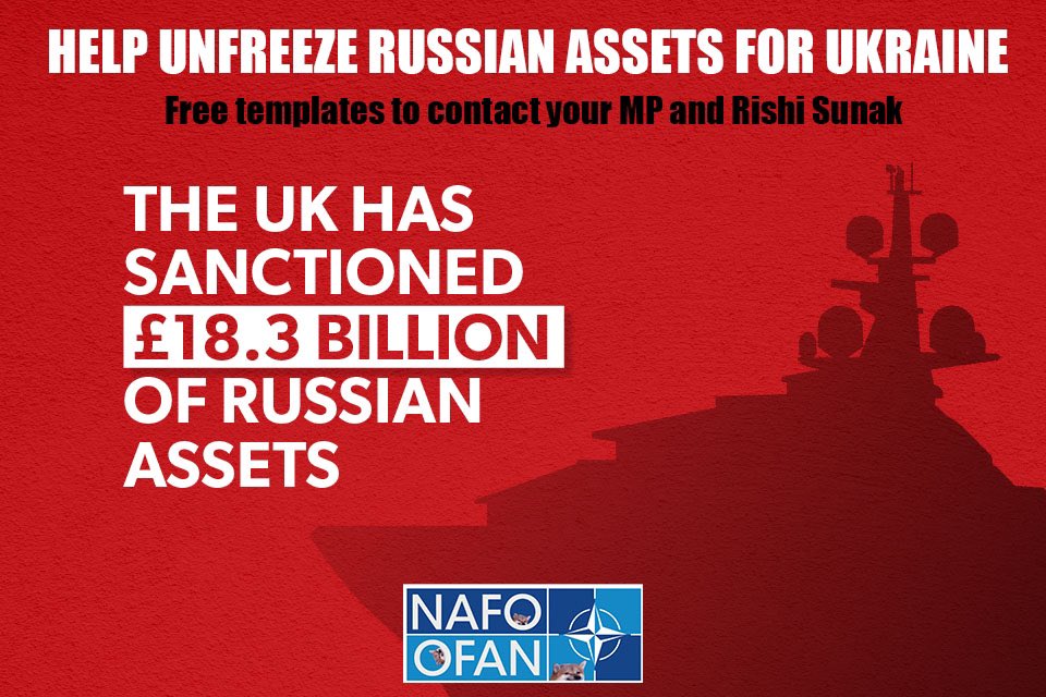 Beefeater_Fella's tweet photo. Attention UK Residents!

Please read and share this thread. It is really important for critical support for Ukraine, the ask is only a few minutes of your time!

We need to contact our Member for Parliament and ask him to support the expansion of  Legislation No. 665, to allow the disbursement of frozen Russian funds to compensate Ukraine for the devastation and destruction of the country by Russia. Many other countries are taking similar steps to help Ukraine and we need to force this along here in the UK.

To do this the next two tweets are simple templates for you to use, to contact MP’s and the Prime Minister.

Please help Ukraine by voicing your support, all the leg work is done and the templates are easy to use. Your support WILL make a difference!

1/3
Next 👉 MP Template and contact details”