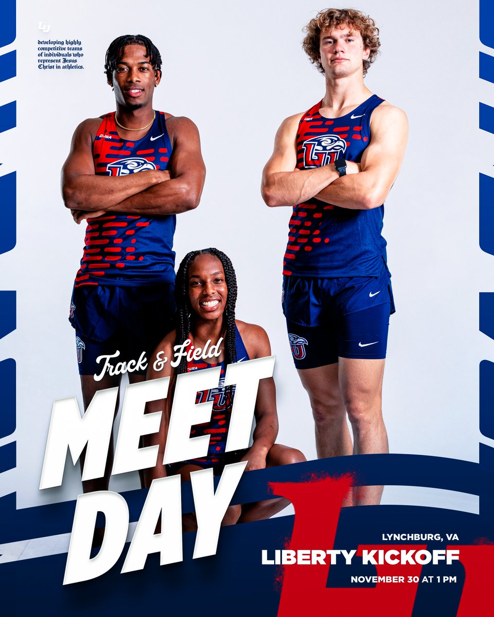 Time for the heptathletes to get this season started! #HonorHim Liberty Kickoff 🏟️Brant Tolsma Indoor Track at the Liberty Indoor Track Complex ⏰1:00 PM 📊bit.ly/3uv22jx