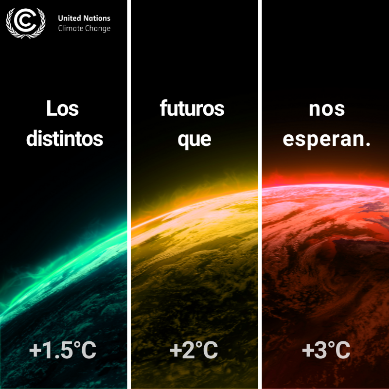 unep_espanol's tweet photo. La diferencia entre 1,5°C, 2°C o 3°C en el promedio de calentamiento global puede parecer minúscula.

No obstante, estos incrementos de 🌡️ representan futuros drásticamente divergentes.

Consulta los progresos previos a la #COP28 y las medidas urgentes pendientes vía @CMNUCC