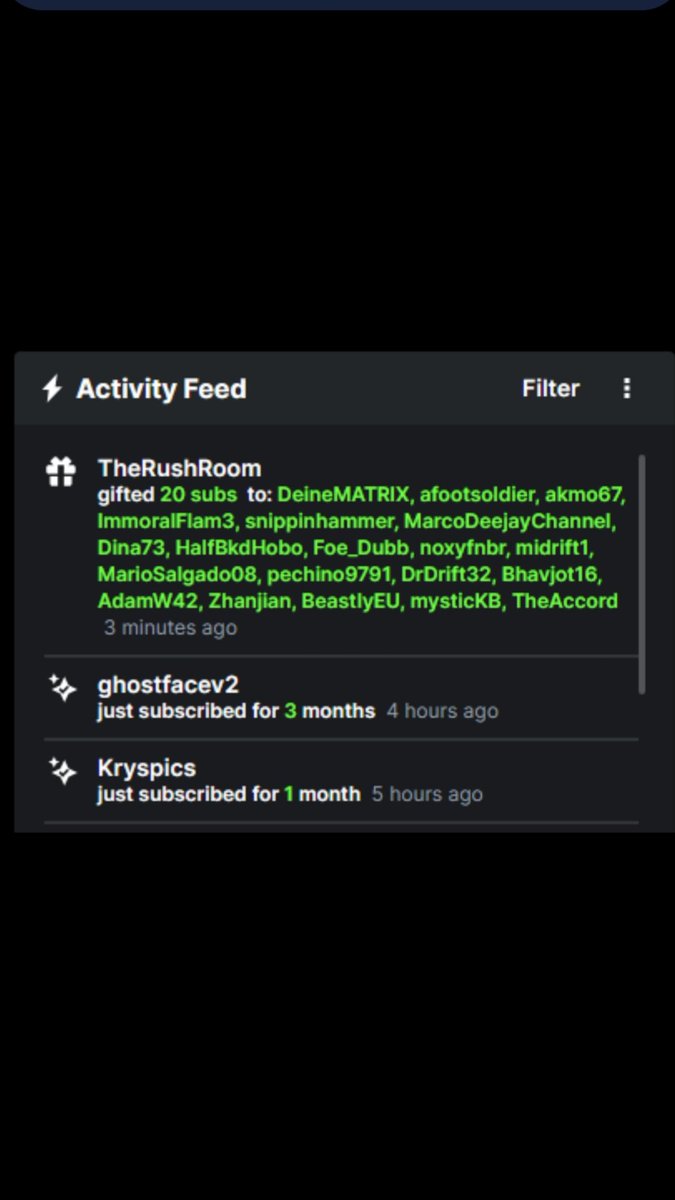 What a beutifle night on stream i set a goal for new SSD disk 70$
Instantly got 2 new subs, my lovely @ghostface_v2 ty for resub
Later on got notified on paypal that i recive 70 euros from brother 
<a href="/TheRushRoom/">KD Rush</a>  and then he hit me with another 20 gifted big W brother