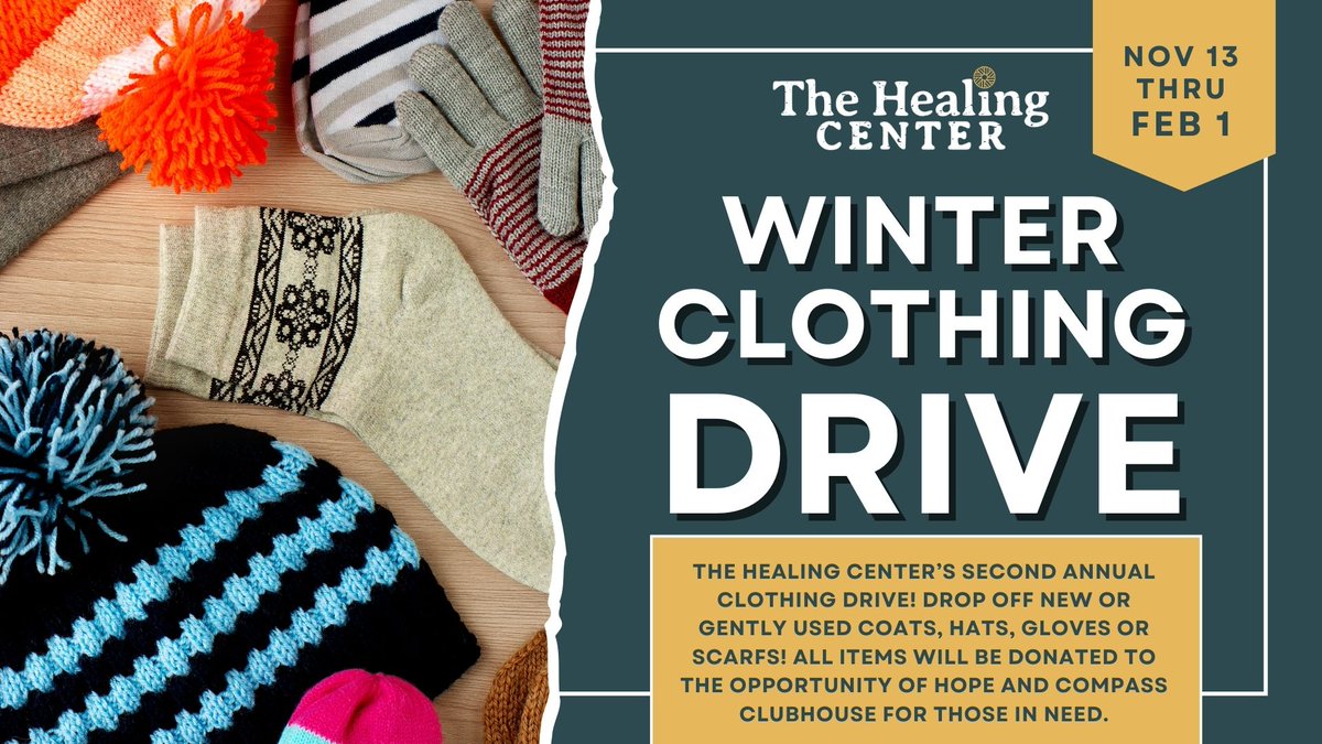 healing_ma's tweet photo. ❄️ Join us in spreading warmth and kindness this winter! 🧥 Our winter clothing drive for The Healing Center in Fitchburg is underway. Donate coats, scarves, gloves, and more to help those in need stay cozy. Let's make this season a little warmer for everyone! #WinterClothingDrive #FitchburgCommunity #SpreadWarmth 

Vist us at 👉 https://t.co/FUwBKx8dhB