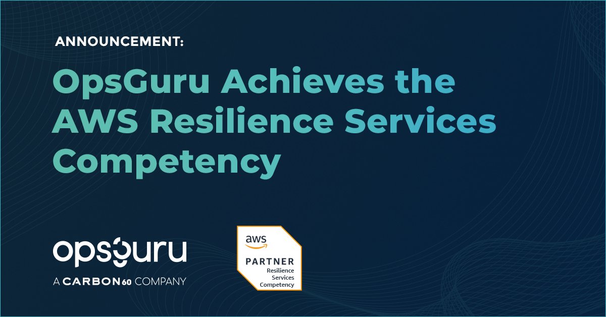 Exciting news! OpsGuru has achieved the #AWS Resilience Services Competency, showcasing our expertise as an #AWSPartner offering validated solutions for enhancing system availability and resilience using AWS Resilience Services.