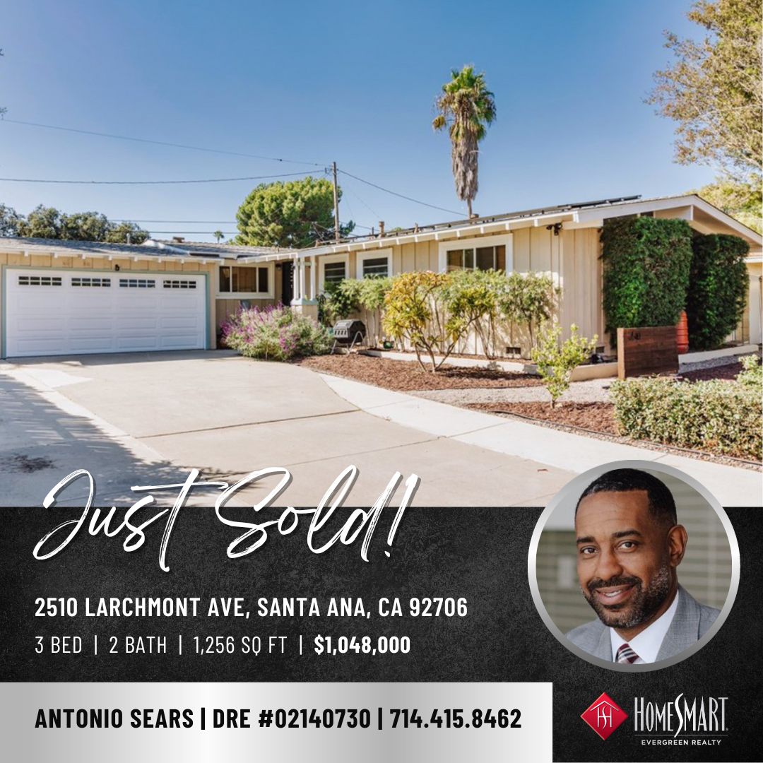 CONGRATS Antonio Sears for your recent closing in Santa Ana!

Make the Smart Move today! JoinHomeSmartEGR.com

#NewListing #SantaAna #HomeSmart #Irvine #Realtor #RealEstate