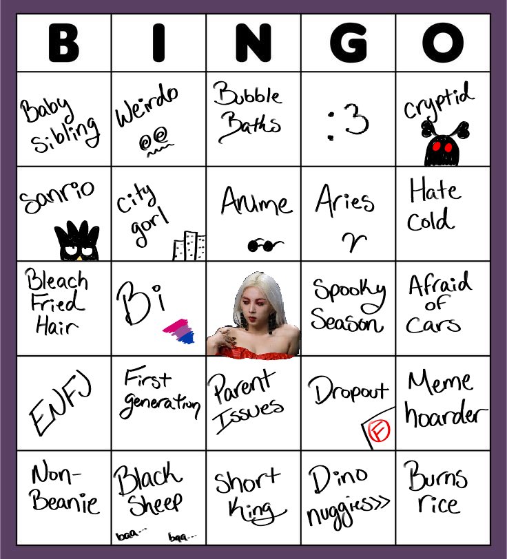 heckoffx's tweet photo. enjoy my hand drawn bingo #MINOSTASK https://t.co/yACkhiXD6a