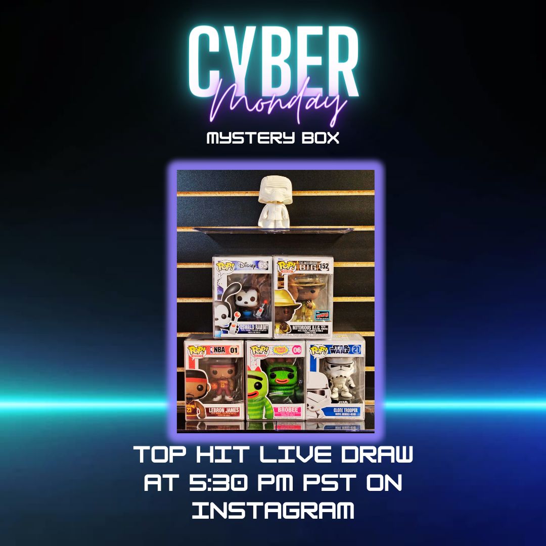 Join us today LIVE on Instagram @ 5:30PM PST! We'll be drawing the top hits to our Cyber Monday Mystery Box! Come and hang with us! #live #mysterybox #pulls #fugitivetoys