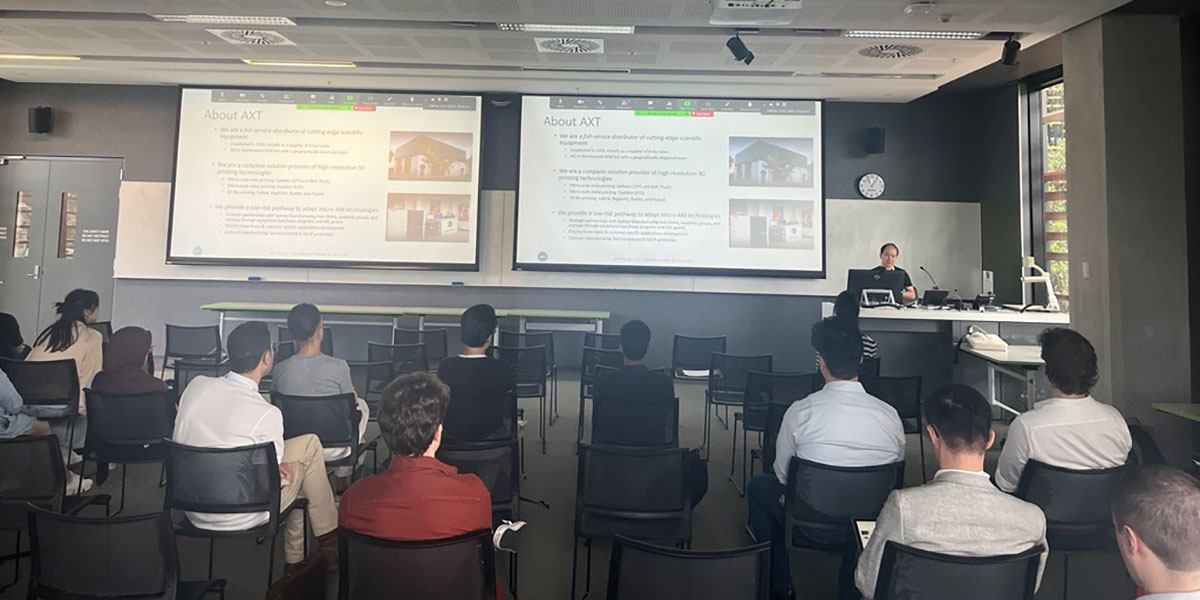 We are pleased to be sponsoring the @ASBTE NSW/NZ Research Showcase today. One of our experts @Jaret Lee had the opportunity to present #3DPrinting solutions from @BMF3D and @UpNano and our #microfabrication capabilities.

#tissueengineering #additivemanufacturing #3Dprinter