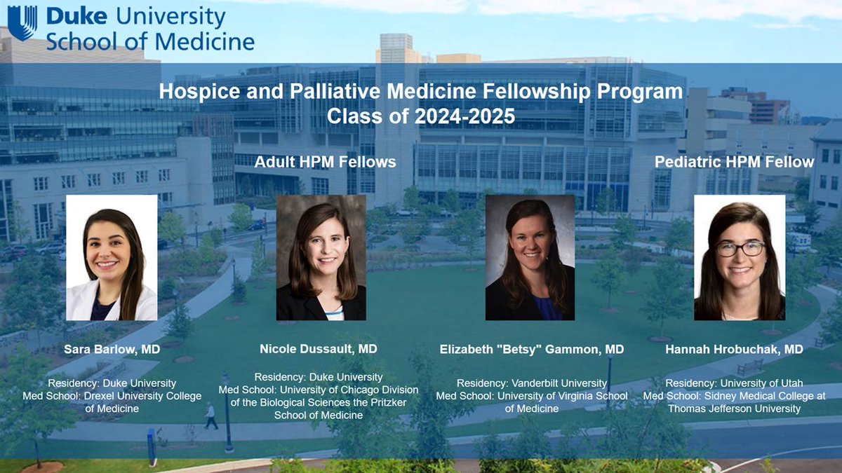 Duke Palliative Care (@dukepallcare) on Twitter photo Welcome to the <a href="/DukePallCare/">Duke Palliative Care</a> family! So excited to work with, learn from, and teach you next year! Welcome to the <a href="/DukePallCare/">Duke Palliative Care</a> family! So excited to work with, learn from, and teach you next year!