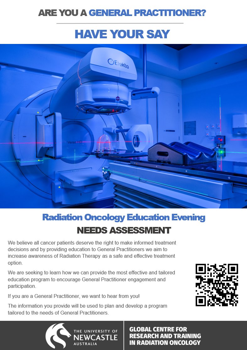 Are you a General Practitioner? We want to hear from you. Help inform the development of a training program designed to develop knowledge and skills in Radiation Oncology. uninewcastle.questionpro.com.au/ROEE-Needs-Ass…
#GC_RTRO
