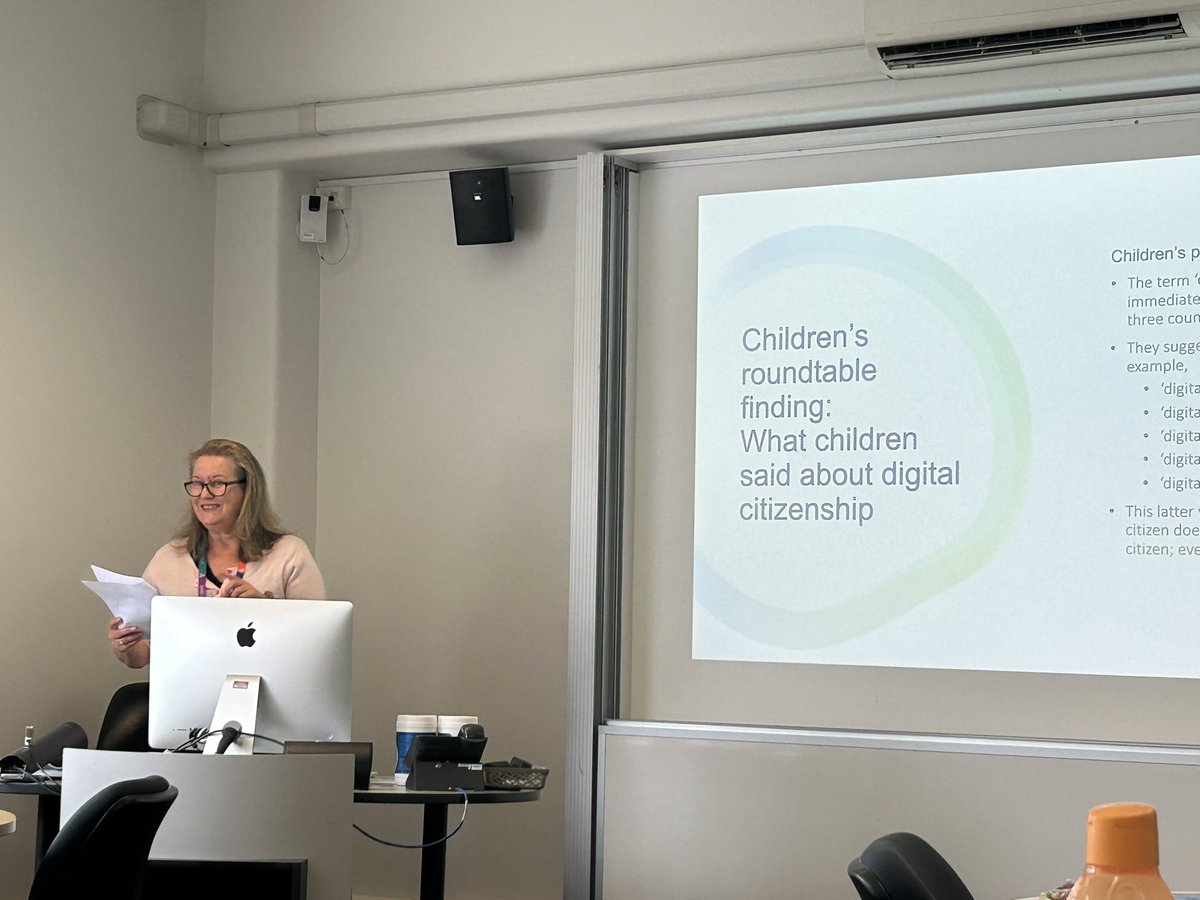 Kylie Stevenson speaking about her amazing project in partnership with Lego and the ARC Centre for Excellence for the Digital Child- amazing work gathering children’s voices across three countries @digitalchildau