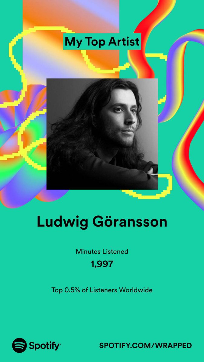'@ludwiggoransson owning my Spotify Wrapped this year. 🎵👏 #TopArtist #SpotifyWrapped'