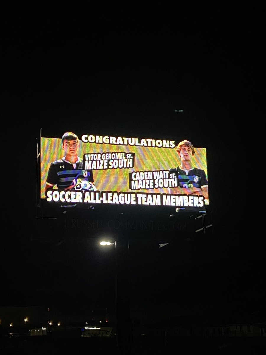 Our guys featured on the billboard at K-96 and Ridge Road.🤘🏼⚽️ #StateChampions #MaizeSouthSoccer