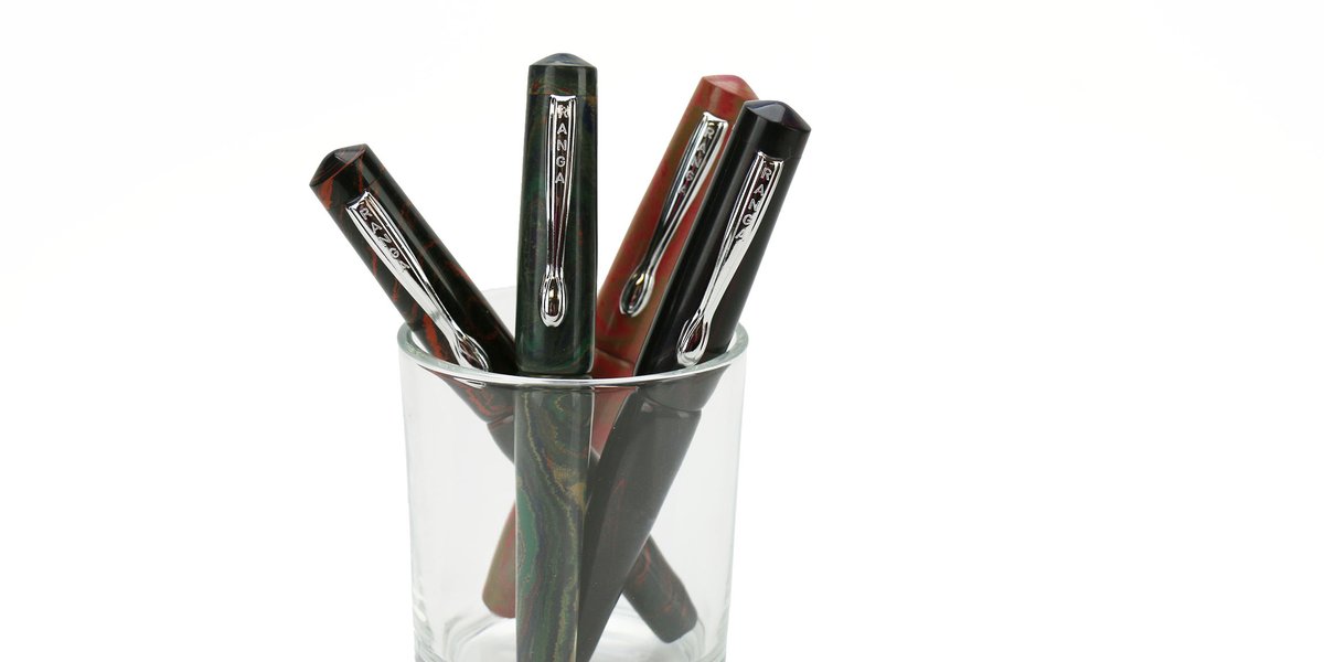 PenChalet's tweet photo. Calling all ebonite pen fans...we just restocked Ranga Samurai fountain pens, Ranga 9B fountain pens, Ranga Markandeya fountain pens! Get a good look at all that ebonite: https://t.co/KSkbWJtjIl #ebonite #rangapens #rangamarkandeya #rangasamurai #ranga9b #rangasamurai #penchalet https://t.co/M3LaZJW8on