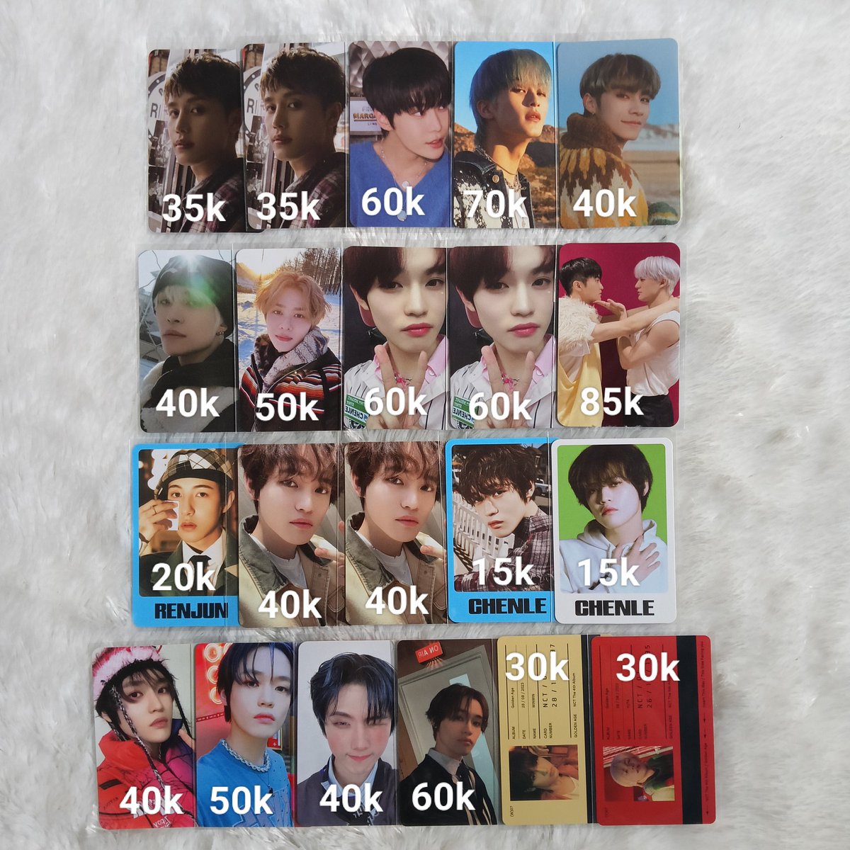 Wts

✅ keep event with dp min 10k
✅ pack
❌ adm syopi 3.5%
❌ nego
📍 jatim

- taeil hottracks golden age
- doyoung hottracks golden age
- mark hottracks golden age
- xiaojun hottracks golden age
- yangyang hottracks golden age
- kun archiving ver
- chenle collecting ver