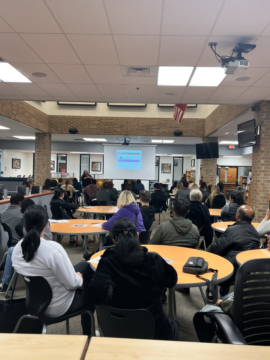 Dual Credit Information Meeting <a href="/NISDClark/">Tom C. Clark HS</a>! We have a packed house.