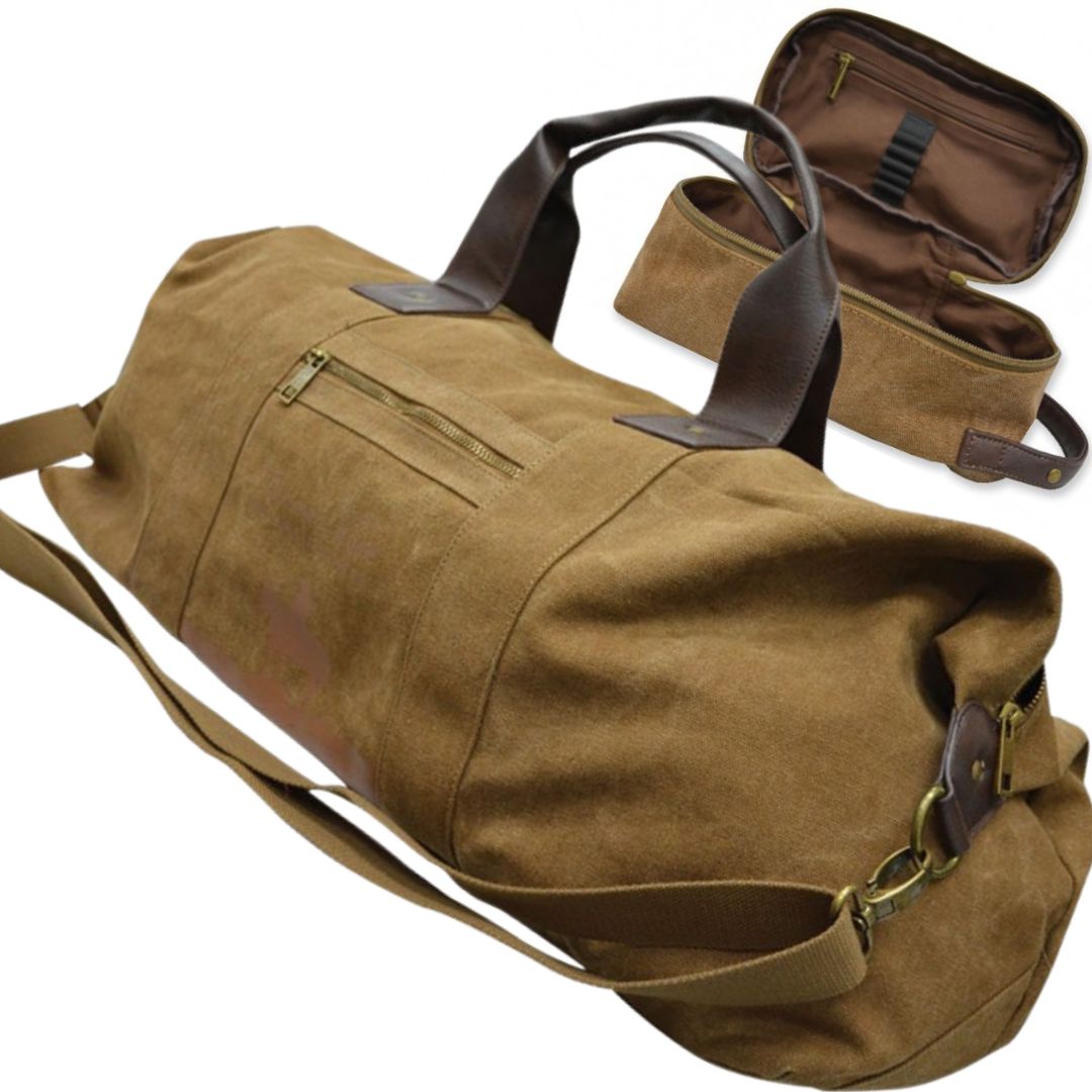 stylishoutbacka's tweet photo. 🐴Thomas Cook Canvas Duffle&amp; wash bag,🐎(65 x 25 x 30cm)squashable, fits in anywhere or just toss it in the back of the Ute! You'll love this 🚜 Sturdy Canvas, fully lined, faux leather handle, brass fittings
🏇Race over to Stylish Outback: 
https://t.co/42IFeFp579 https://t.co/Z3pF7kuHo8