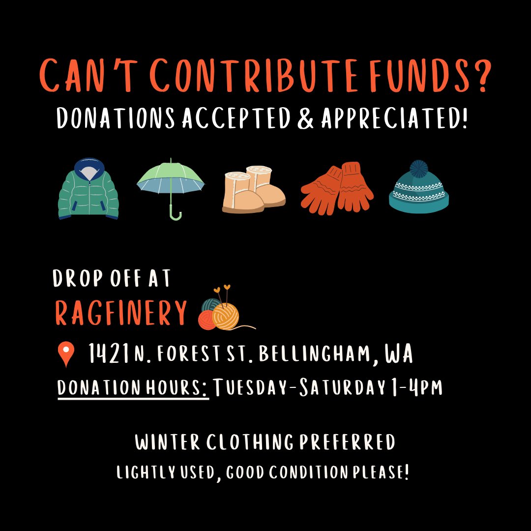 AidBop's tweet photo. Can’t donate? Please still share to help us meet our goal! Donations are always accepted! 

Bring donations of winter clothes, blankets, and gear to Ragfinery during their donation hours of Tue-Sat, 10-4pm, and NOT their open hours 10-5pm. https://t.co/aYuqGSwaqP