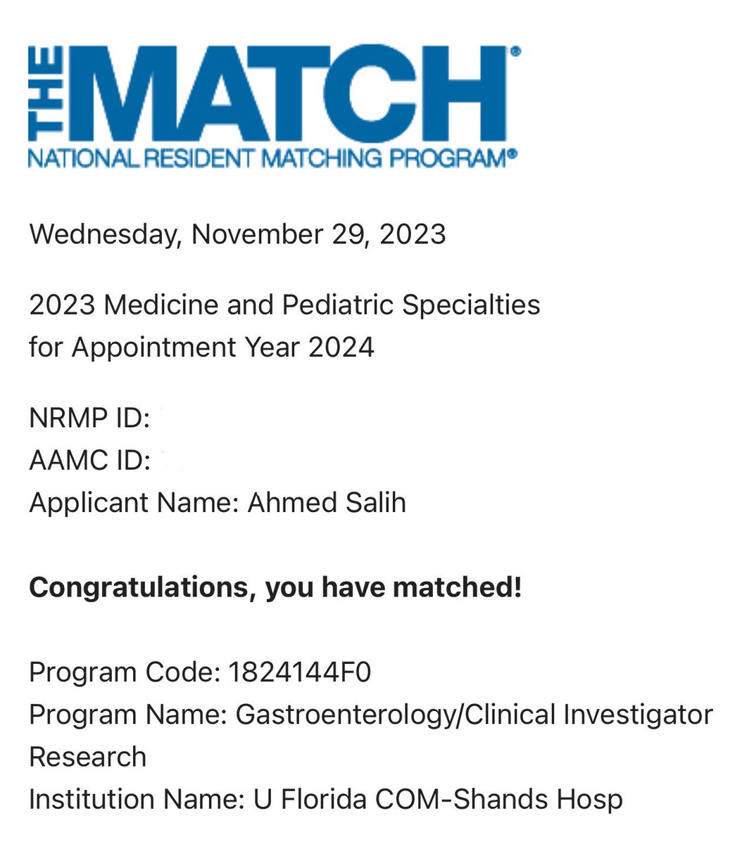 ahmed_alqady_md's tweet photo. Alhamdulilah! Thrilled to share that I've matched to the GI fellowship program at UF 🐊! Grateful for the incredible support from mentors, family, and friends that made this journey possible. Ready for the exciting learning and adventures that lie ahead! #GIFellowship #GITwitter https://t.co/e0HU9ly2zD