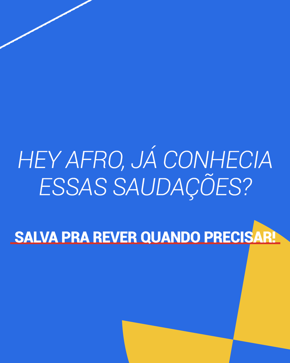 AfroDspConnect's tweet photo. 📚 Hey afro, se liga na dica da semana.
Dessa vez trouxemos algumas dicas de saudações, já aproveita e salva o post para rever sempre que precisar.

#BlackEnglish #AfroDiaspora #greetings https://t.co/ekq0PmY1v8