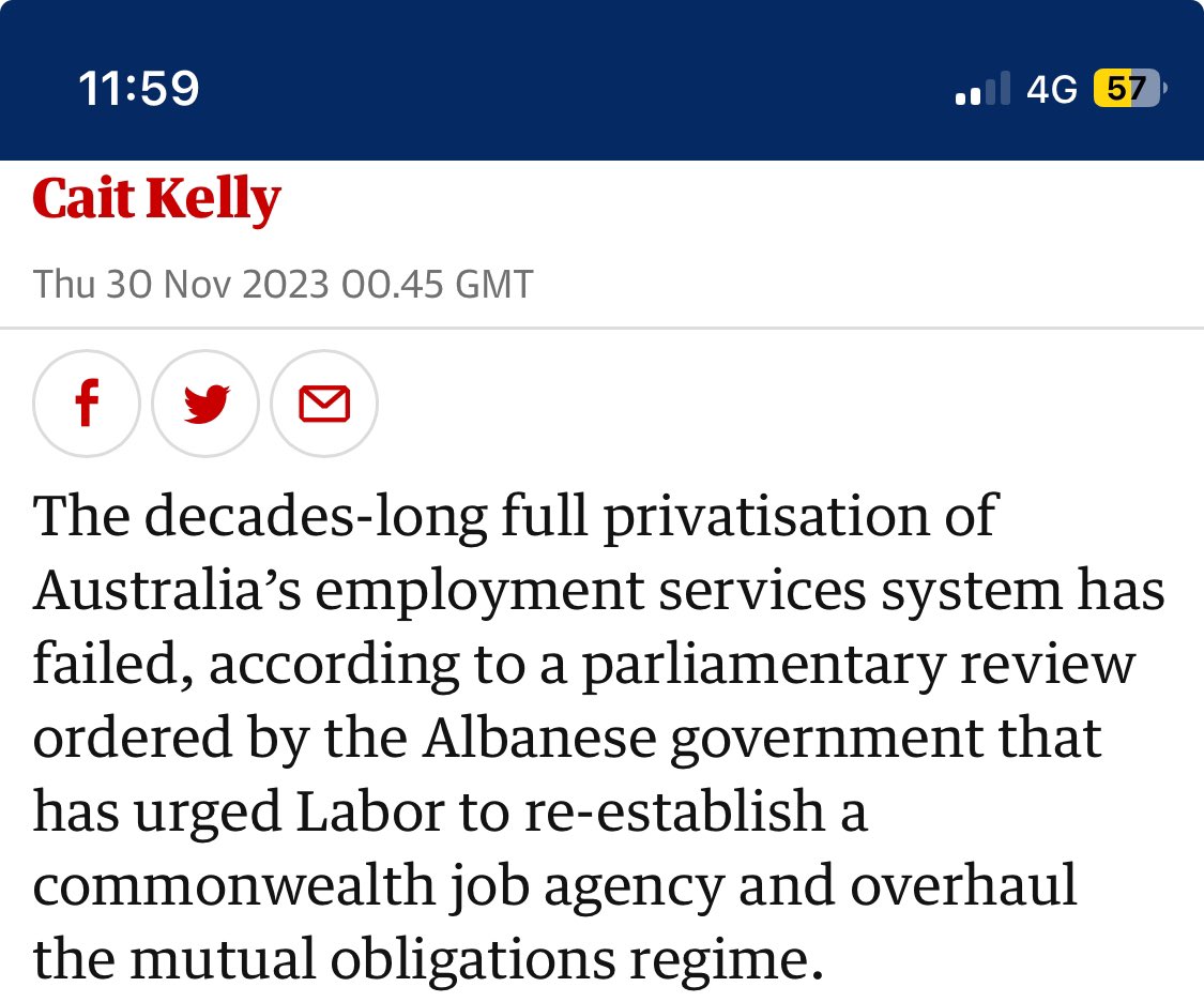 Michael Tull (@michtull) on Twitter photo <a href="/CPSUnion/">CPSU</a> <a href="/MundayJessica/">Jessica Munday</a> It’s 25 years since John Howard axed the commonwealth employment service. A disastrous #Privatisation - and now a parliamentary Inquiry says it’s time to bring back a public sector service. This is good news for people looking for work and for employers.
#auspol #BringBackTheCES <a href="/CPSUnion/">CPSU</a> <a href="/MundayJessica/">Jessica Munday</a> It’s 25 years since John Howard axed the commonwealth employment service. A disastrous #Privatisation - and now a parliamentary Inquiry says it’s time to bring back a public sector service. This is good news for people looking for work and for employers.
#auspol #BringBackTheCES