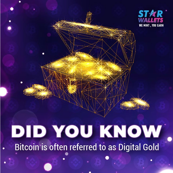 StarWallets's tweet photo. FUN FACT: Bitcoin aka Digital Gold. Is not just a nickname – the comparison comes from its scarcity and role as a store of value. 💰💎

#StarWallets #Bitcoin #DigitalGold #Crypto #DiFi https://t.co/G4CSY3SAJf