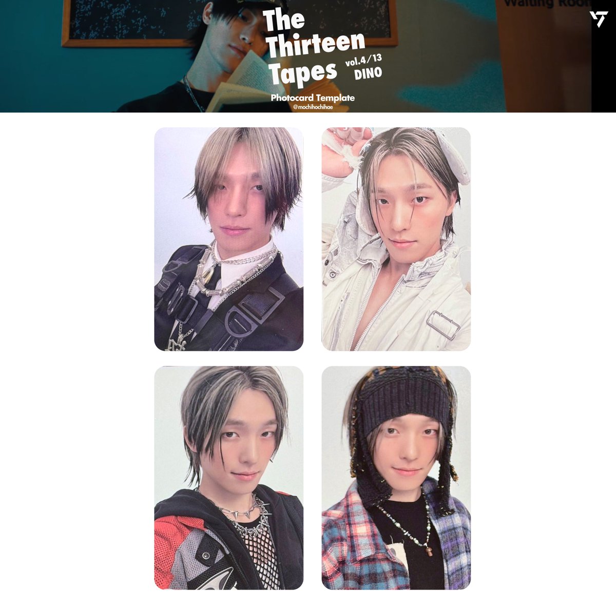 the thirteen tapes vol. 4 / 13 – dino photocard template 🕑 세븐틴