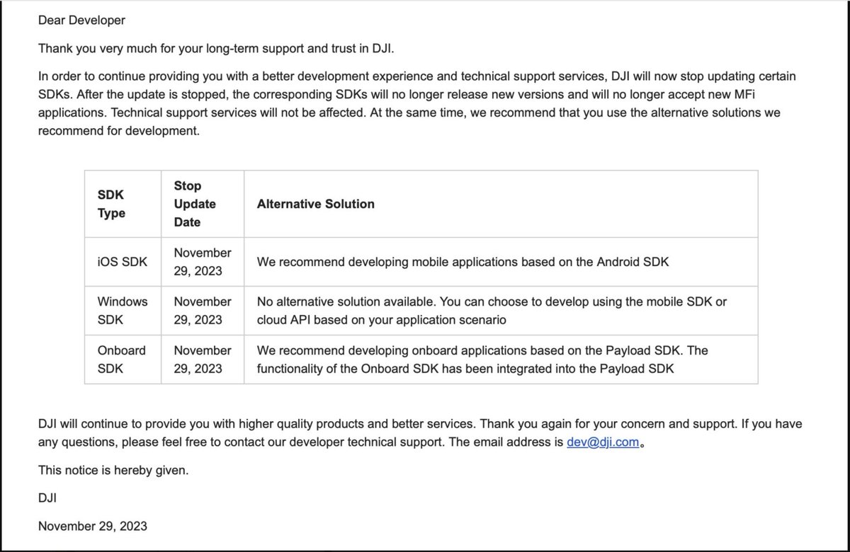 Wow, <a href="/DJIGlobal/">DJI</a> abandoning iOS device support. The iPad Mini was my goto device for 3rd party mission apps. #drones #GIS #UAS #UAV #GNSS #GPS