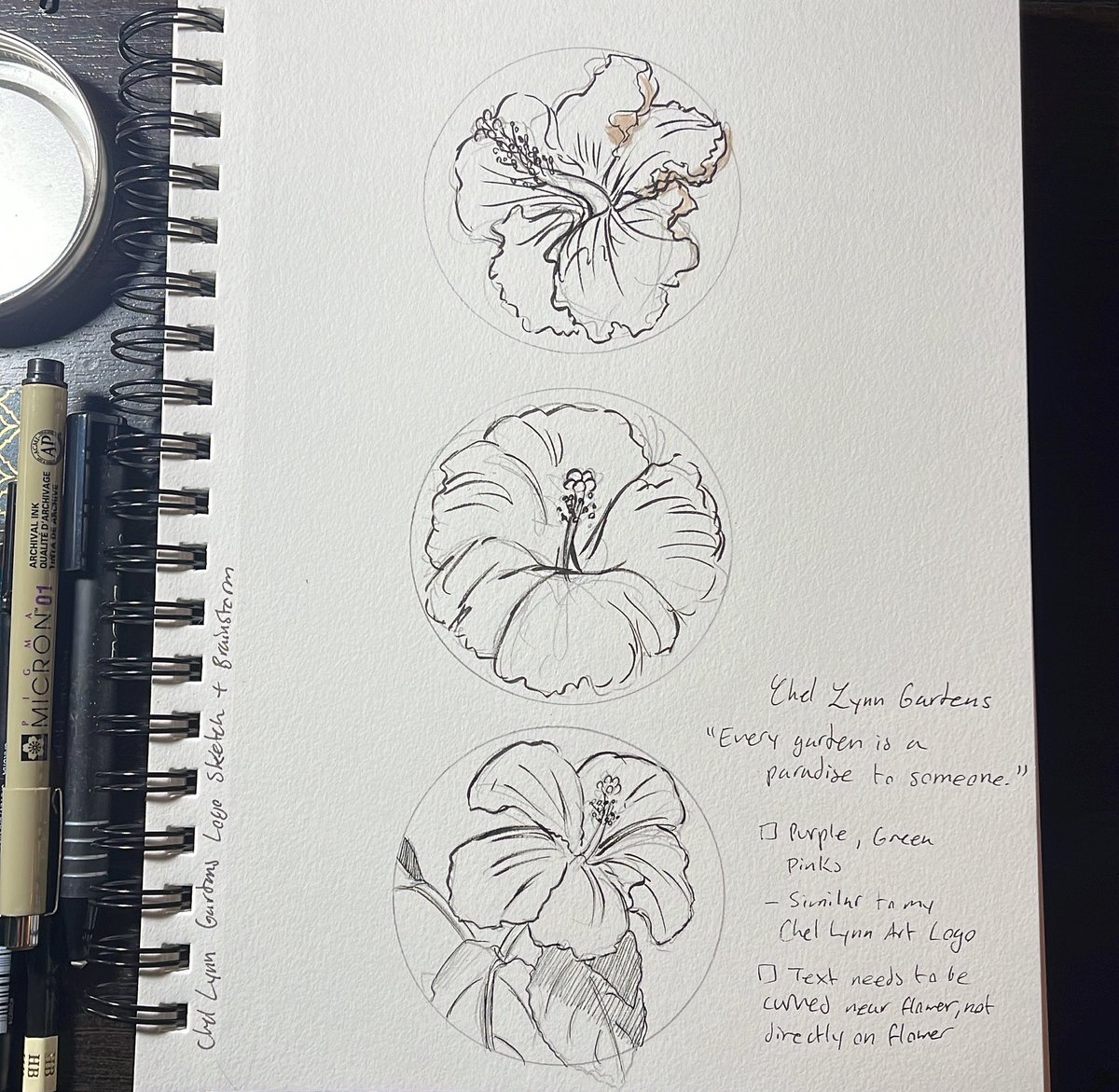 Chellynnart's tweet photo. Working on a new logo for my growing skills in Landscape Design. Stay tuned to see the final version! 🌿

#chellynnart #artwork #sketching #hibiscus #chellynngardens #workinprogress #everygardenisaparadisetosomeone https://t.co/uV4rwss6mc