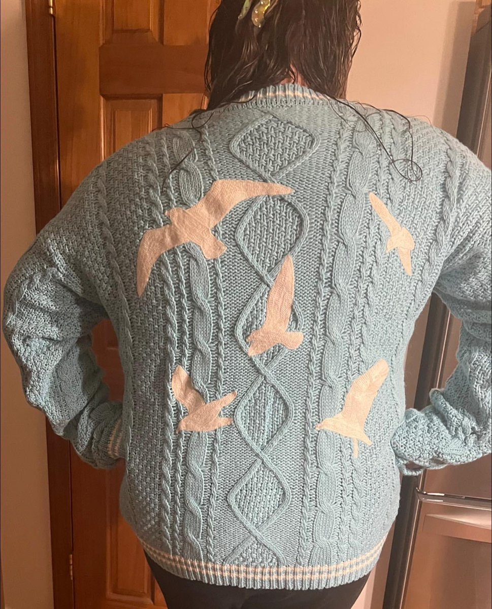 yoitsaves's tweet photo. We never go out of style 💙 my very first @taylorswift13 cardigan 💙 https://t.co/bfN1qqY1oL