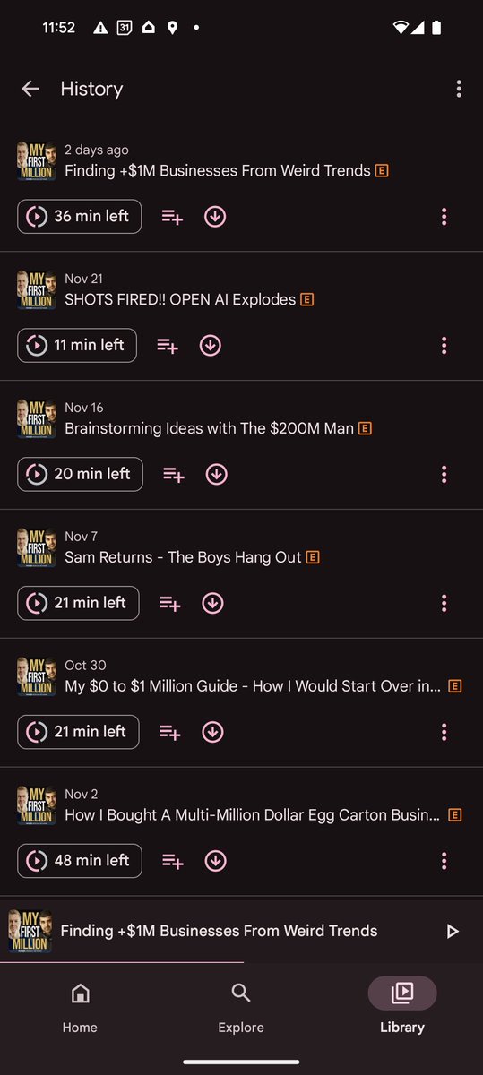 LeonorTorresRey's tweet photo. @ShaanVP I'm one of the 5 women who are loyal to this podcast 😂 Here's my history on Google Podcasts — all MFM 😳 @ShaanVP https://t.co/muRn2m0ImJ