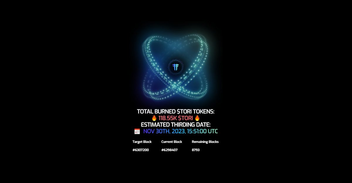 TeritoriNetwork's tweet photo. Tick Tock ⌛️

Today is Teritori thirding event, the inflation same as every year, will be reduced by 33% percent.

Follow the exact date on https://t.co/R3JT7R0ldW https://t.co/hRU2S7Bxwq