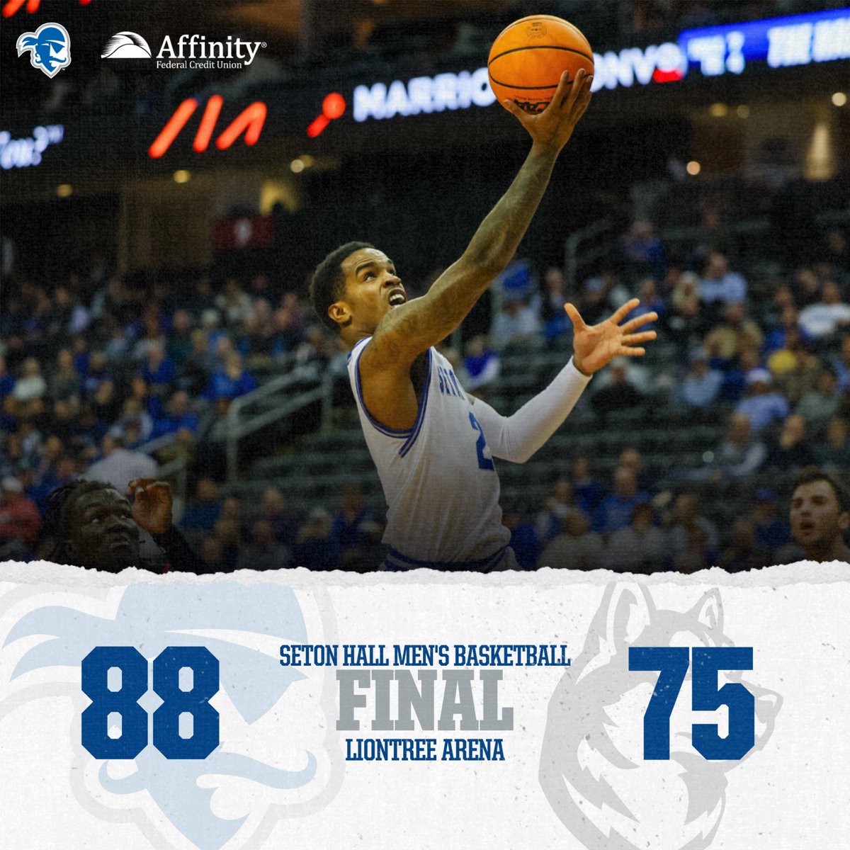 Seton Hall Men's Basketball (@setonhallmbb) on Twitter photo Career-high 25 points for Al-Amir leads us to a win tonight at <a href="/PruCenter/">Prudential Center</a>‼️
We move to 5-2 on the season. Next 🆙 at #9 Baylor next Wednesday.
#HALLin 🔵⚪️ | <a href="/AffinityFCU/">AffinityFCU</a> Career-high 25 points for Al-Amir leads us to a win tonight at <a href="/PruCenter/">Prudential Center</a>‼️
We move to 5-2 on the season. Next 🆙 at #9 Baylor next Wednesday.
#HALLin 🔵⚪️ | <a href="/AffinityFCU/">AffinityFCU</a>