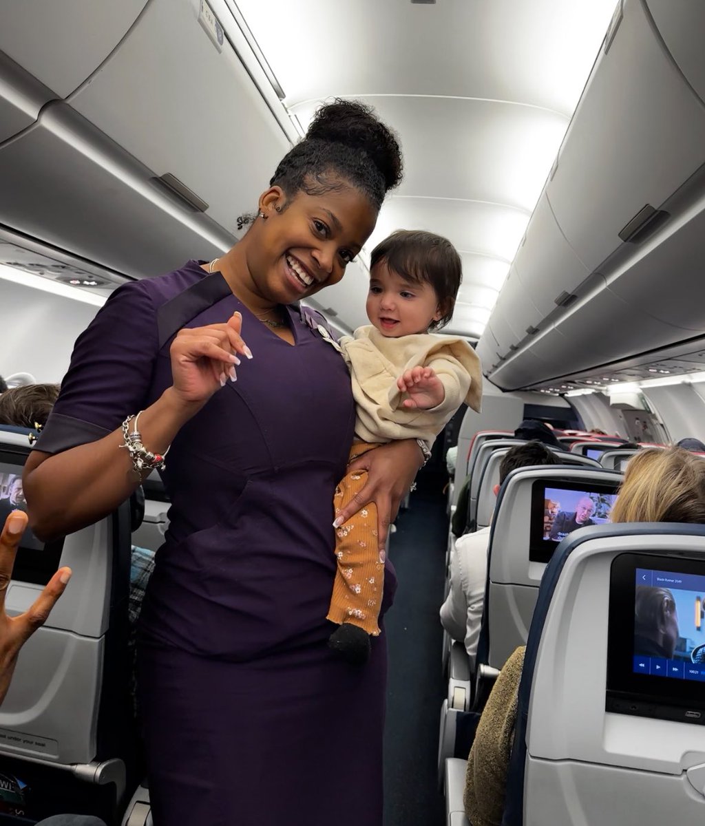 cynsvision's tweet photo. The most amazing Flight Attendant. Thank you for making a very difficult journey with two 1yr old twins from Hawaii to PR, to NY, to FL an amazing one. You helped me with our daughter so I could get settled and made her feel so special ! @Delta we love you! Can’t wait to travel! https://t.co/n3XkpscGTo