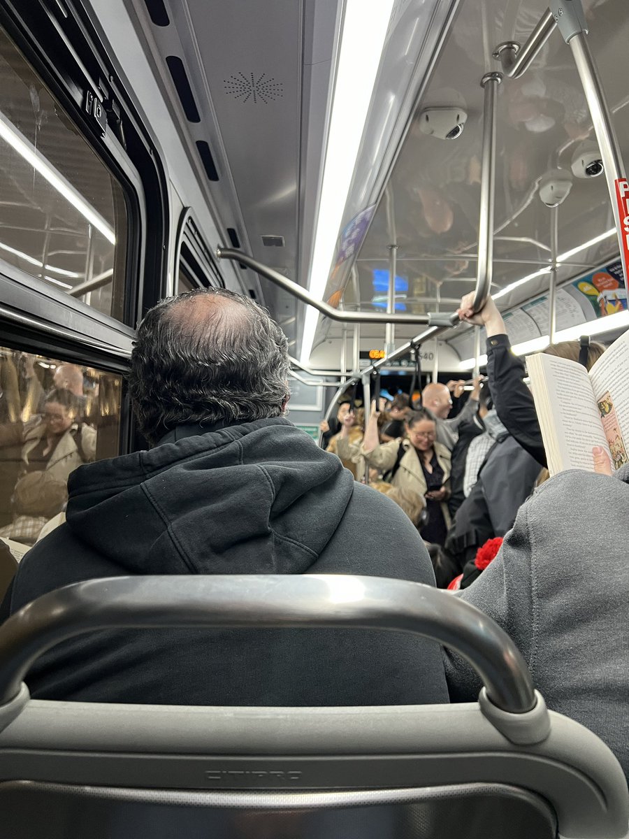 asoglin's tweet photo. @ScanBerkeley @SFBART @abc7newsbayarea @nbcbayarea @KTVU @Uber Completely packed @rideact Transbay bus for those of us lucky enough to not take BART today. https://t.co/aD7z9OeNaf