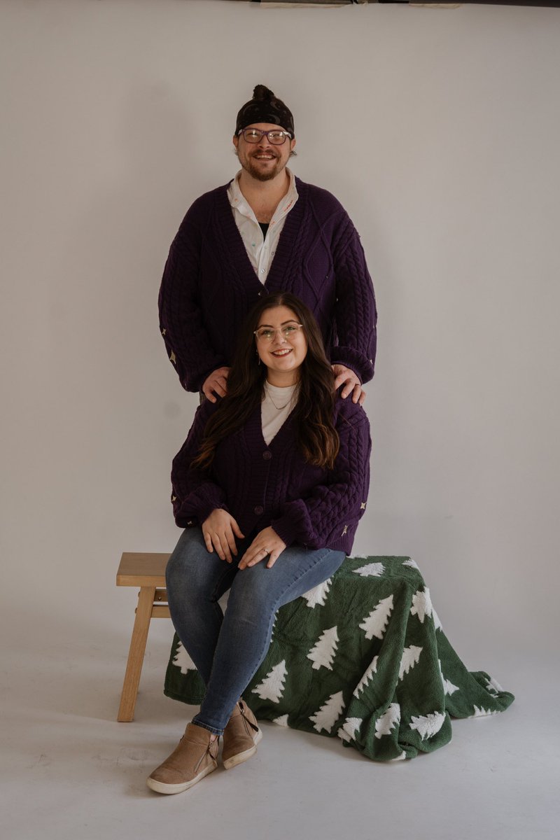 kassgaska's tweet photo. when your fiancé suggests wearing matching @taylorswift13 cardigans for your Christmas photos…..definitely found myself a keeper @taylornation13 🥰🎄 https://t.co/4fjebggjh3