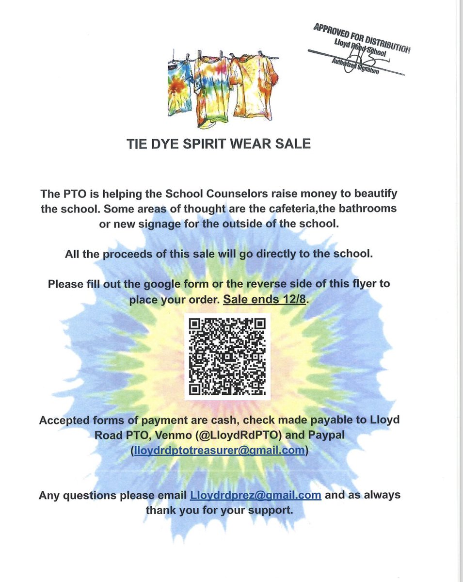LRcounselors's tweet photo. Lloyd Road school counselors have teamed up with the PTO again for our tie dye HUSKIES spirit wear fundraiser! Money raised will go towards beautifying the school! @lloydroadschool https://t.co/en3keKYSEO