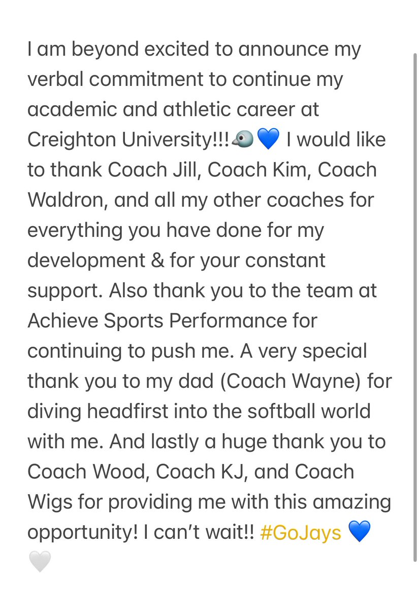 ALL IN!! GO JAYS!!!! 🐦💙🤍 #FIGHT @CoachKristaWood @KjirstynNicole @Coach_Wigs @BluejaySoftball @SparksPremier @jillienwaldron @AchieveSPPT @NeuquaSoftball