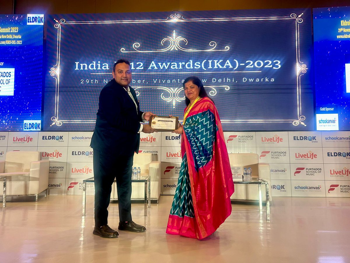 It takes immense pride and honour to announce that our Principal, Ms Neelu Sharma ma’am was felicitated India K-12 Award for excellence in promoting 21st Century Skills for students in the school at Eldrok India K-12 Summit, Vivanta, New Delhi.....