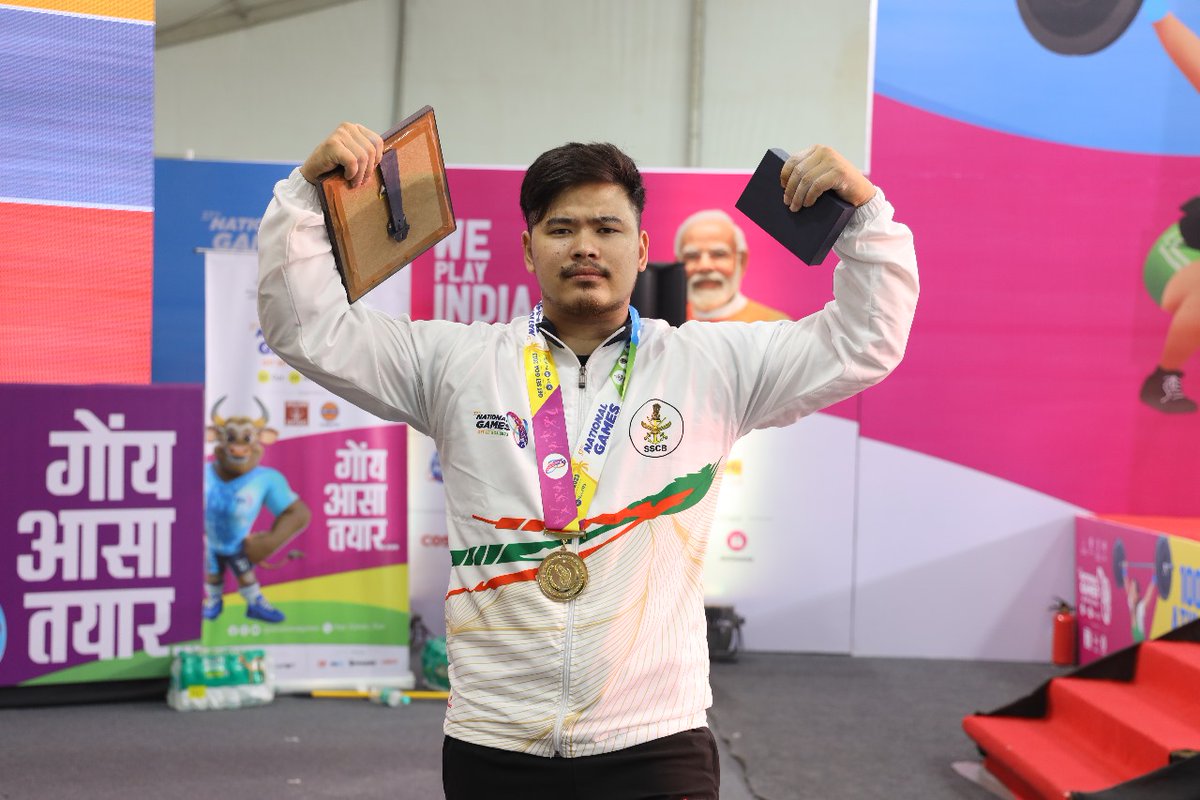 GajrajCorps_IA's tweet photo. Sub Kojum &amp; Hav Sambo Lapung of  #IndianArmy's @GajrajCorps_IA hailing from #ArunachalPradesh, clinched #Silver &amp; #Gold medals in 66th Inter-Services Weightlifting Championship. Hav Sambo set #NewRecord of 192 kg in clean &amp; jerk event.
@easterncomd
@adgpi
@MyGovArunachal https://t.co/Nz6Kcvbh4H