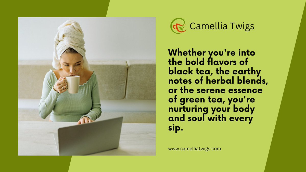 CamelliaTwigs's tweet photo. Let's raise our mugs to good health and happiness! Share your favorite tea and its benefits below, and let's inspire each other to keep sipping.
#Teabenefits #Siptohealth #Wellnessjourney #chaiwalah #camelliatwigs #teatalks #teaandhealth #teaisneed #chaikibatein https://t.co/Wy91tFzeSi