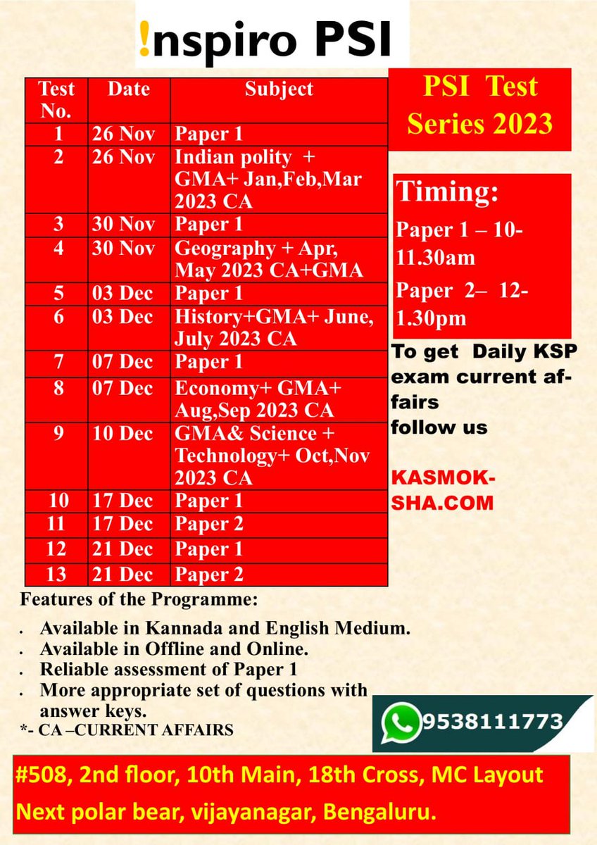 InspiroIASKAS's tweet image. PSI test series 
#Mocktest #545 #reexam #testseries #PSI #kea