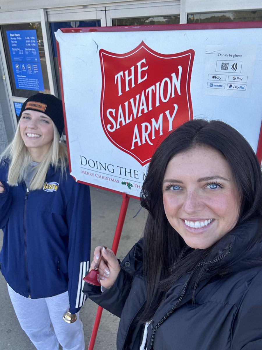 Bell ringing today for the Salvation Army!! 🔔🎅🎄 #canesbaby