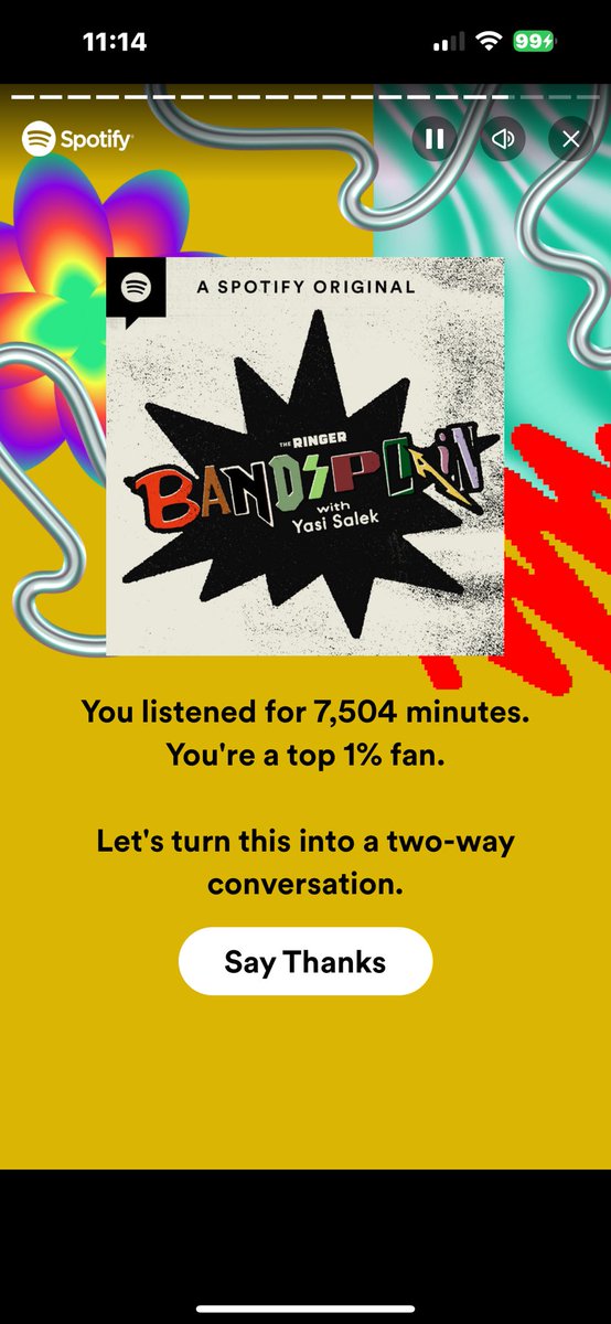 thescreendoor's tweet photo. I know Spotify (& let’s be honest, all streaming services) are problematic.
It’s also the only place to hear the best podcast on the planet, BANDSPLAIN.
It is not just entertaining but wildly informative. Thanks to Yasi for making every Thursday an educational one. #Bandsplain https://t.co/IizyKeJlzV