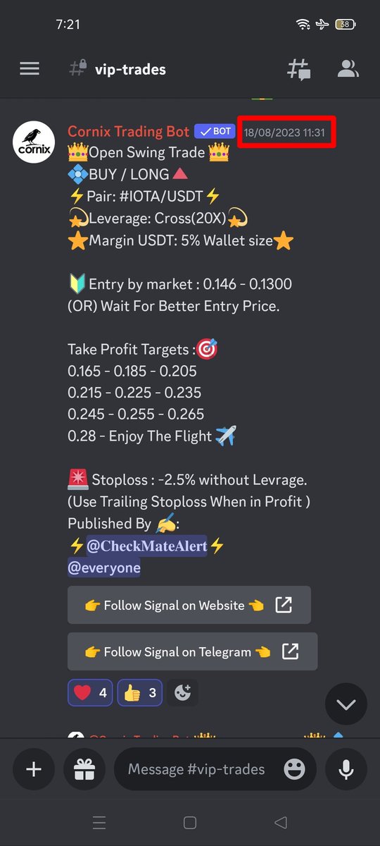 CheckMateAlert's tweet photo. 1st Rank In The Top 🔝 Ganner List 🚀
Binance Futures
#IOTA/USDT All take-profit targets achieved 😎
Peak Profit: 1943.60% 📈
Period: 3 Months 3 Days 0 Hours 4 Minutes ⏰#CheckMateAlert #VipSignals #RiskManagement #CryptoProfits #SmartInvesting #TradingWisdom #FinancialFreedom https://t.co/qPYWu4347a