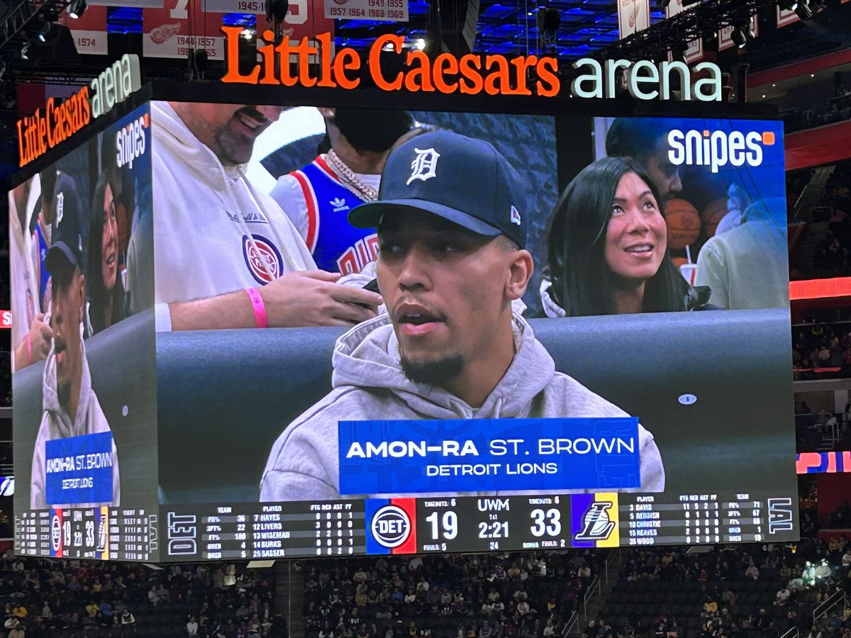 Amon-Ra St. Brown in attendance for the Pistons game tonight. Speaking of the Pistons. Fire Troy Weaver.