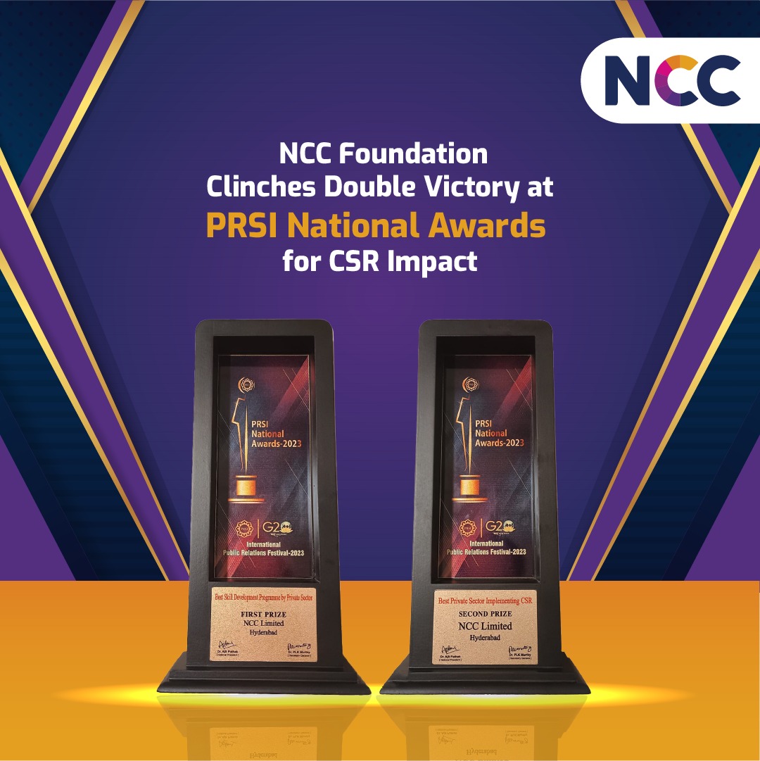 #NCCFoundation excels at #PRSINationalAwards, securing First Prize for #BestSkillDevelopment and Second Prize for #CSRImplementation

#NCCIndia #Impact #Projects #Activities #SocialImpact #Recognition #Awards #ProudMoment  #Prizes #NationalLevel #OneNationOneOrganisation