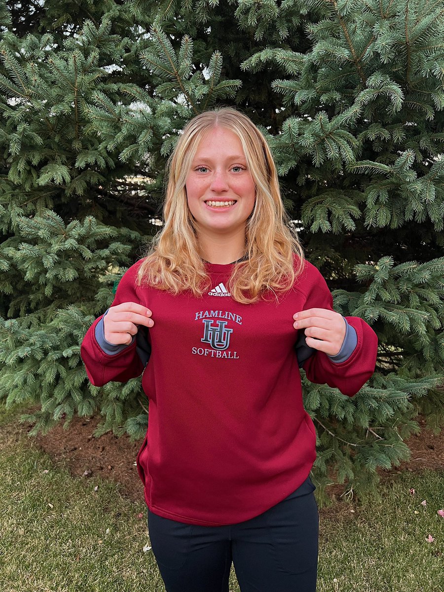 I am beyond excited to announce my verbal commitment to play softball at Hamline University. Thank you to my family, friends, and everyone that has supported me along the way. Go Pipers!